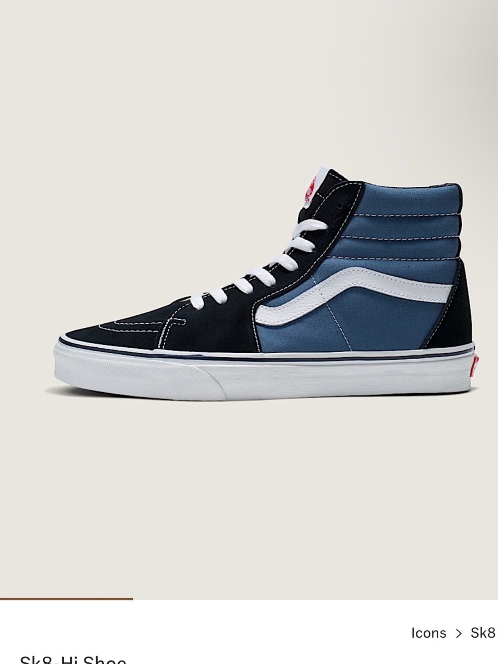 Vans Sk8-Hi Men’s High-Top Sneakers in Blue and Black